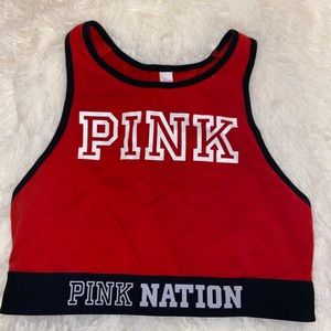 PINK red sports bra